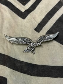 WW2 German Luftwaffe Flak Battery Badge In Silver