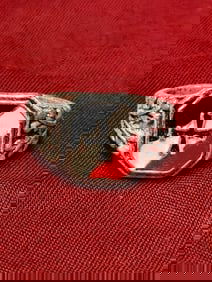 WW2 GERMAN WEHRMACHT TRI COLOR IRON CROSS ENAMELED RING