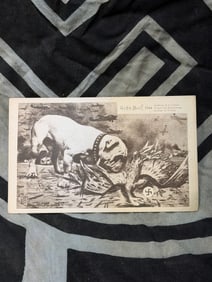 WW2 GERMAN POSTCARD "JOHN BULL 1944"