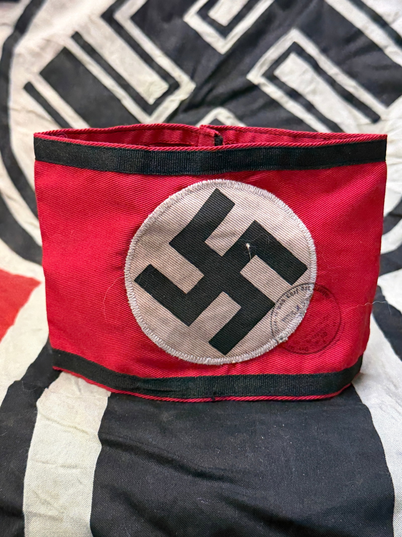 WW2 German Allgemeine SS Armband With RZM Label & Inspection Stamp: WW2 German Allgemeine SS Armband With RZM Label & Inspection Stamp. A very rare example that is in mint overall shape and condition with a beautiful overall patina. Please view all detailed pictures. 