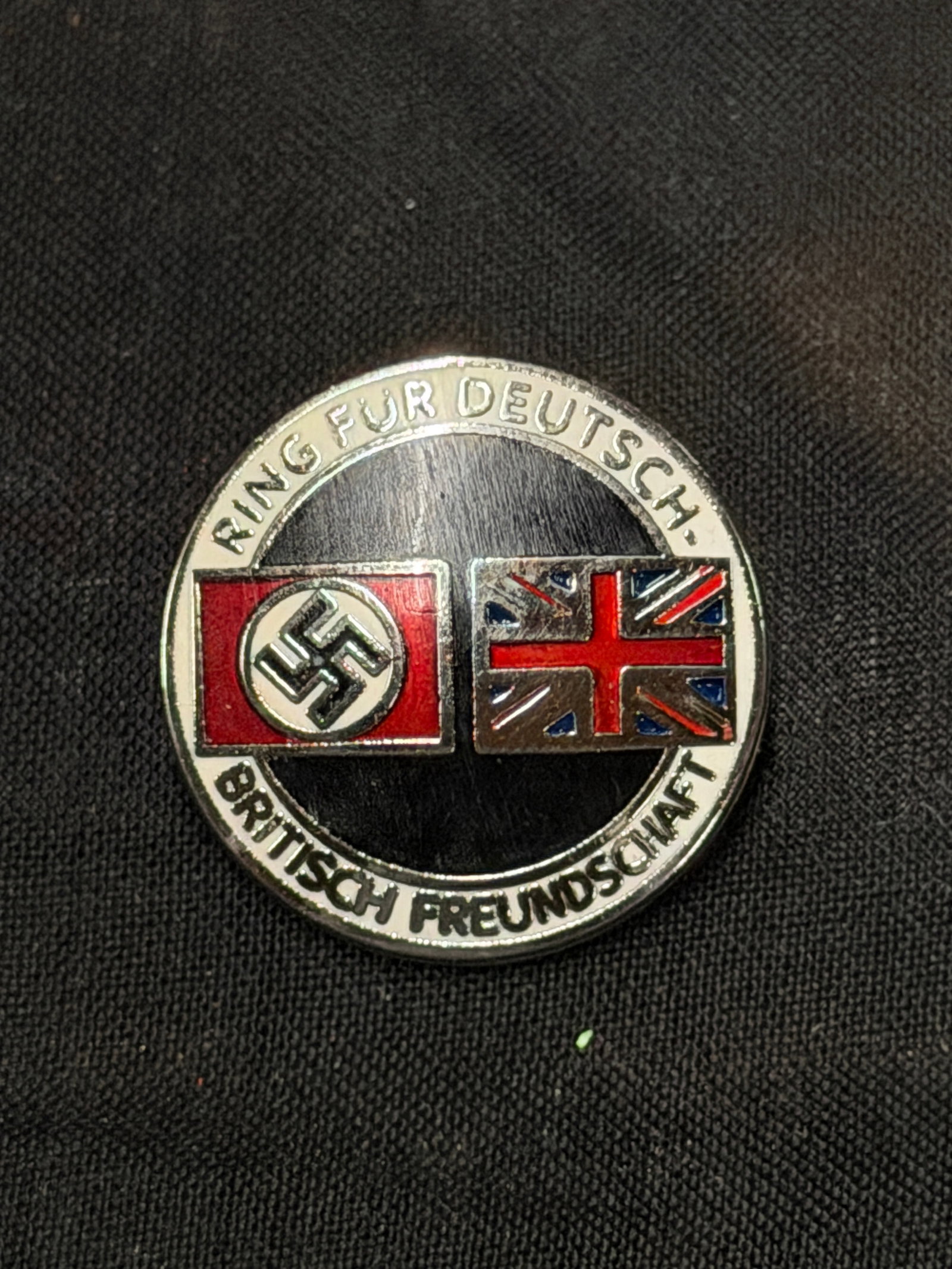 WW2 Germany Munich Pact Enameled Alliance Pin: WW2 Germany Munich Pact Enameled Alliance Pin. A rare example. Please view all detailed pictures.