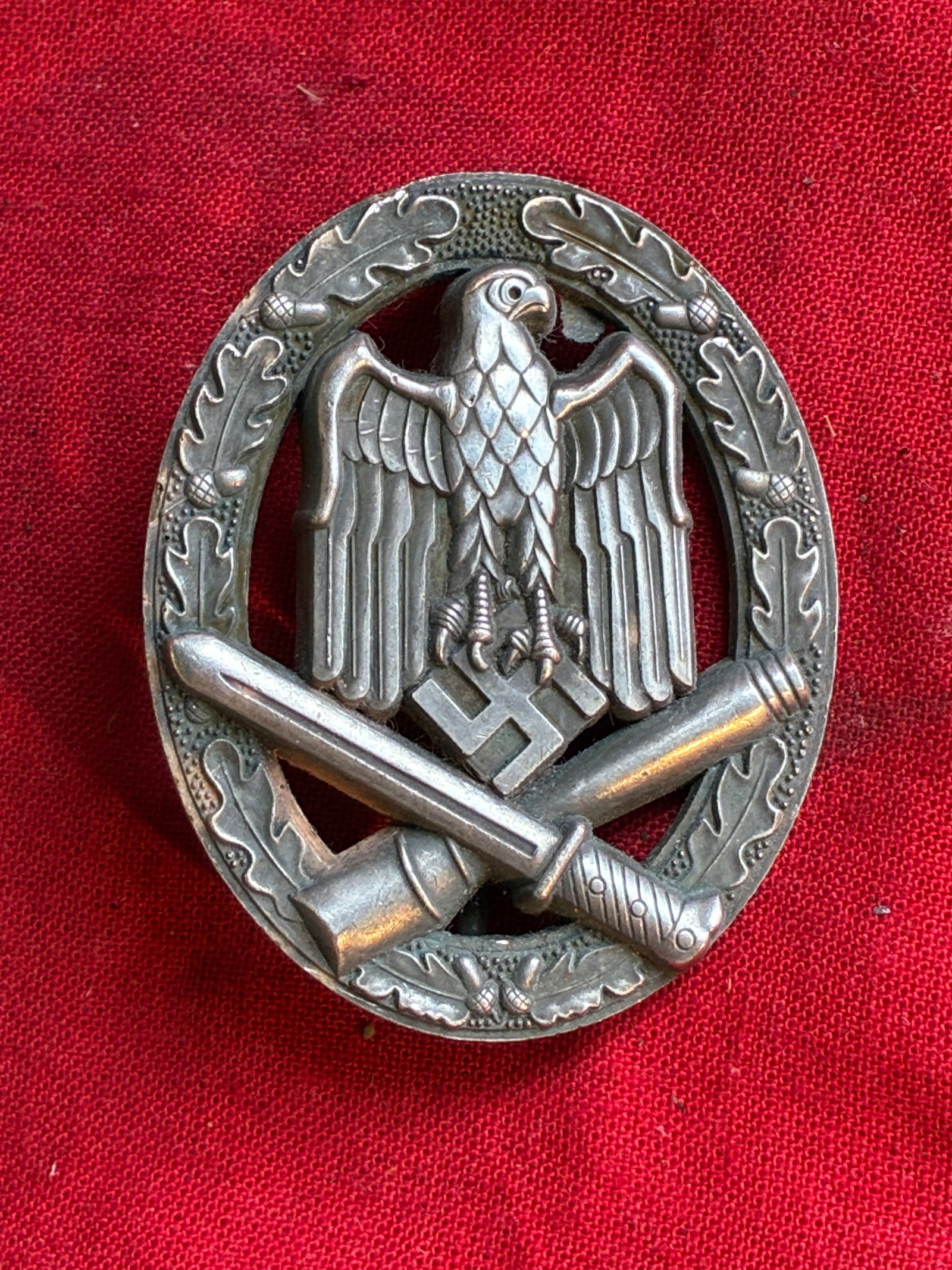 WWII German General Assault Badge By JFS: WWII German General Assault Badge By JFS. The General Assault badge was introduced on June 1ST 1940, by Generaloberst Walther von Brauchitsch, for award to support personnel who were ineligible for th