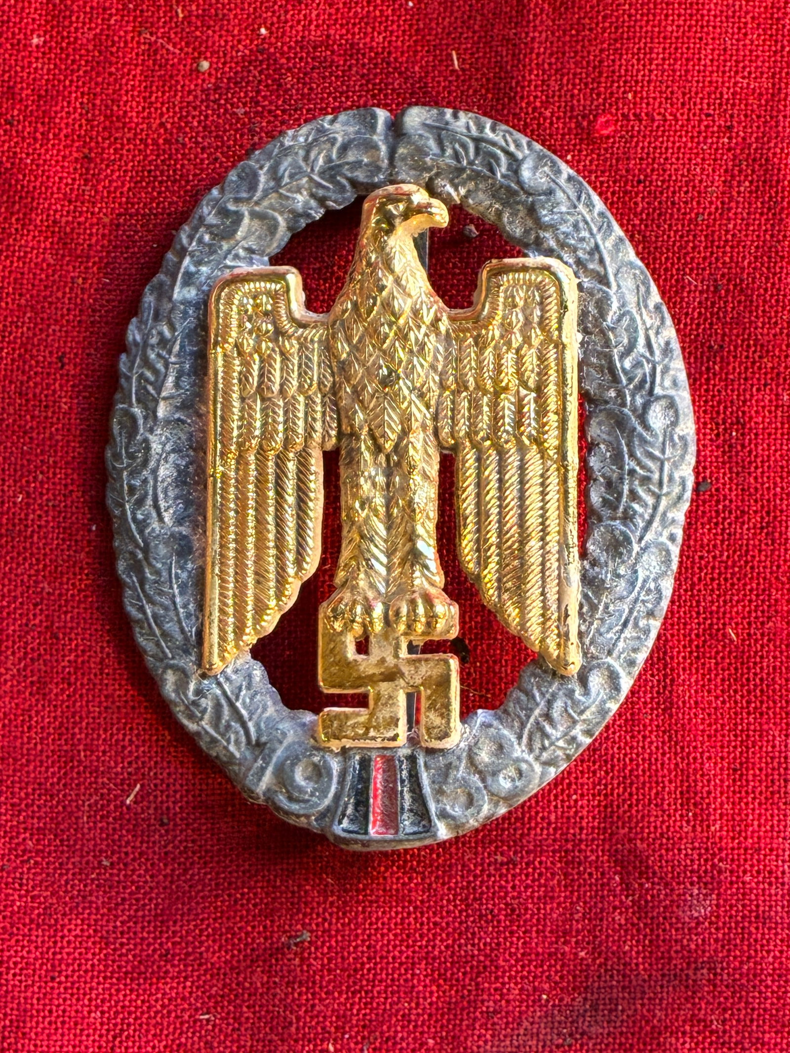 GERMAN WWII GAU SUDETENLAND BADGE AND PIN 1938: GERMAN WWII GAU SUDETENLAND BADGE AND PIN 1938. A VERY RARE FIND. IT IS IN MINT OVERALL SHAPE AND CONDITION WITH A BEAUTIFUL OVERALL PATINA. PLEASE VIEW ALL DETAILED PICTURES. A RARE EXAMPLE OF THE TI