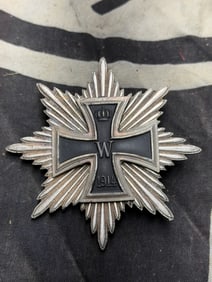 WW1 1914 IMPERIAL GERMANY IRON CROSS STAR BLÜCHESTAR BLÜCHERSTERN MEDAL - MAKER MARKED