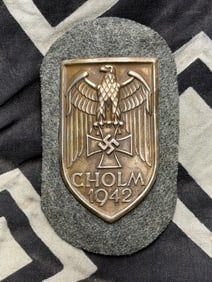 WW2 German Campaign CHOLM Shied Badge By F.A.B.