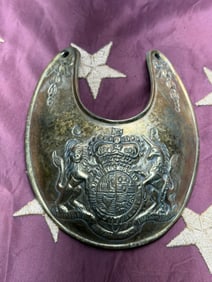 RARE REVOLUTIONARY WAR FULLY ENGRAVED G.A.R. BRITISH OFFICER GORGET