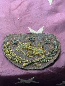 CIVIL WAR 3 STAR CONFEDERATE NAVY ADMIRAL BULLION BADGE BY J.H. SILVERBERG.