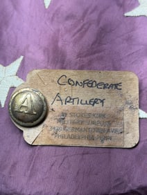CIVIL WAR CONFEDERATE ARTILLERY BUTTON BY W. STOKES KIRK