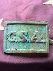 Civil War Confederate “C.S.A.?? Rectangular Belt Plate