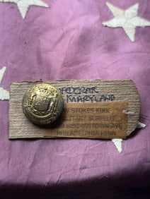 CIVIL WAR CONFEDERATE CSA MARYLAND STATE COAT BUTTON BY W. STOKES KIRK
