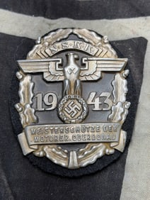 WW2 1943 German Steinhaur & Luck NSKK Meisterschutze / Marksman Badge RZM 63 Marked