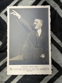 WW2 German Postcard showing Hitler declaiming in theatrical pose