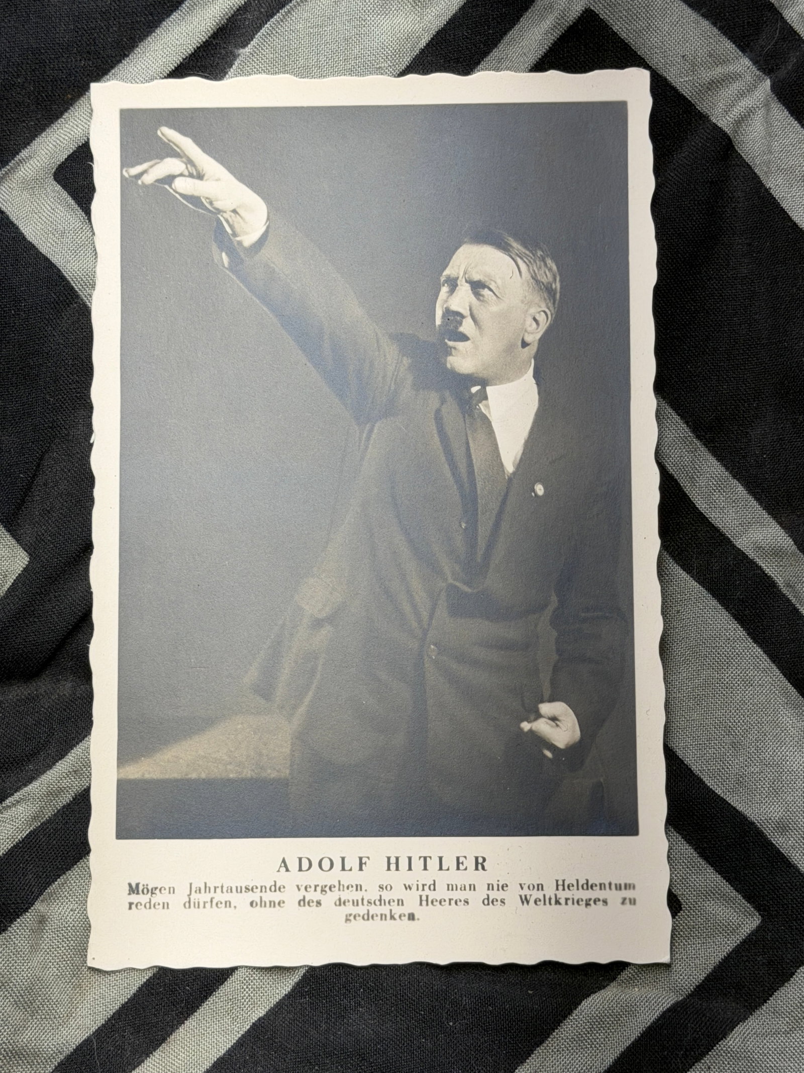 WW2 German Postcard showing Hitler declaiming in theatrical pose: WW2 German Postcard showing Hitler declaiming in theatrical pose. A very rare find. Please view all detailed pictures. A rare find.