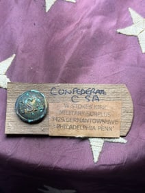 Civil War Confederate States Army (CSA) uniform button by W. Stokes Kirk