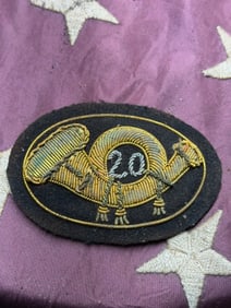Civil War 20th Infantry Regiment (Union Army) Bullion Cloth Headgear Badge By John A. Baker
