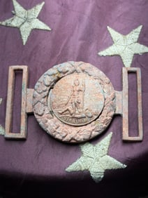Civil War Virginia State Seal Confederate waist belt plate "Virginia oval tongue and wreath buckle."