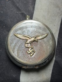 ULTRA RARE WW2 GERMAN LUFTWAFFE PILOT'S 800 SILVER PERSONAL ASHTRAY