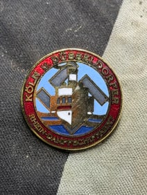 WW2 German Koln u. Dusseldorfer Rhein Dampfschiffahrt Badge By Ges. Gesch.