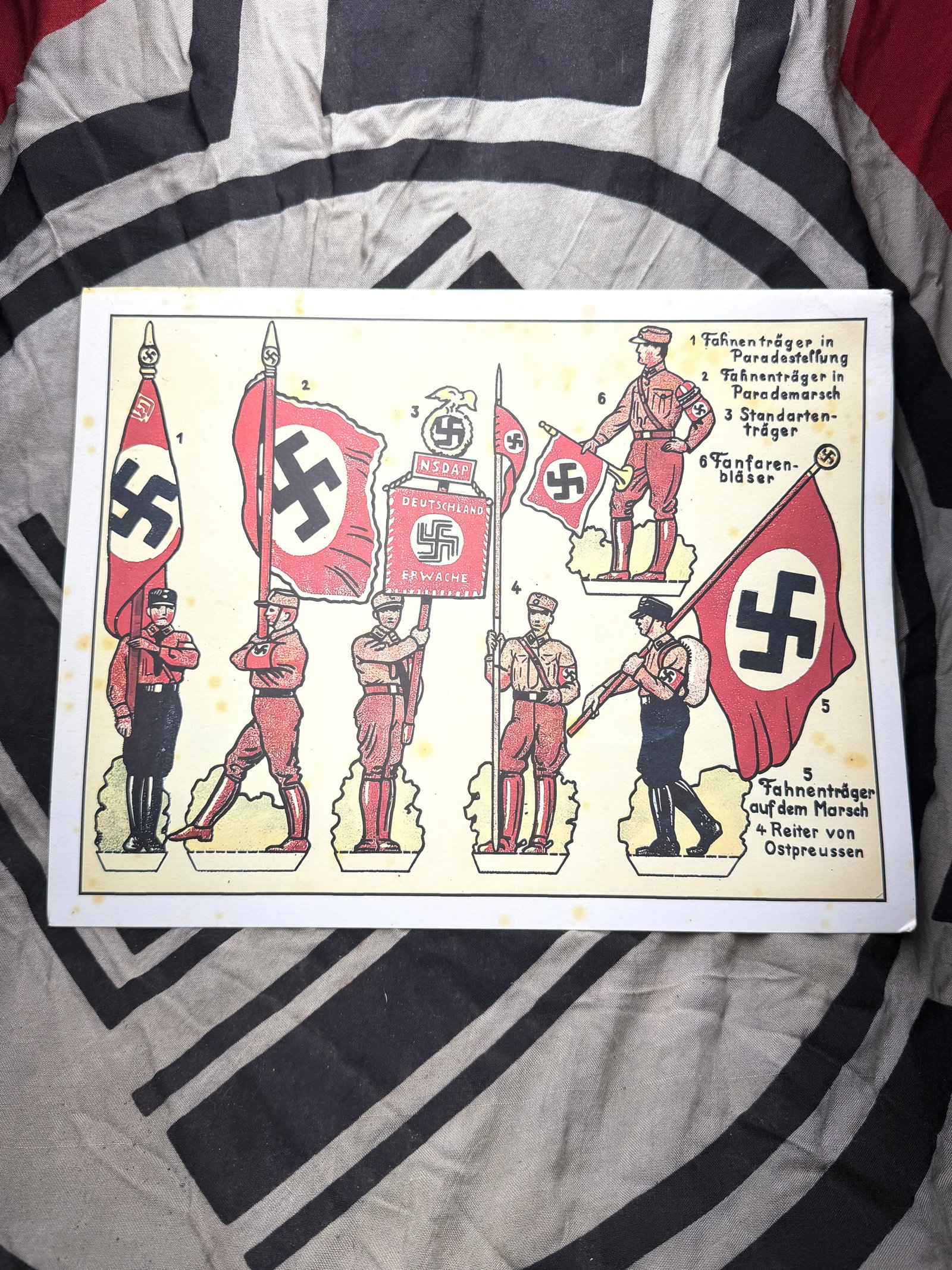 WW2 German SA Brown Shirt cutout figures for children, c.1935 (colour litho): WW2 German SA Brown Shirt cutout figures for children, c.1935 (colour litho)