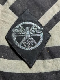 German NSDAP (NAZI PARTY) NSKK SECOND PATTERN DRIVER’S SLEEVE DIAMOND WITH RZM PAPER TAG