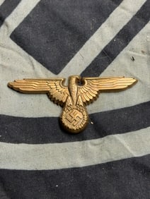 German WWII Waffen SS Officers Visor Cap Eagle Marked M1/21 RZM