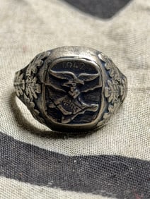 GERMAN WWII MODEL LUFTWAFFE PILOTS 800 SILVER RING