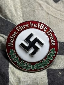 WW2 SS Badge - Meine Ehre heiBt Treue - Screw Back Marked Ges. Gesch. RZM SS
