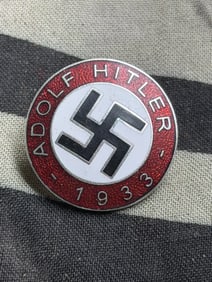 WW2 German Adolf Hitler 1933 Party Enameled Badge By RZM M1/129