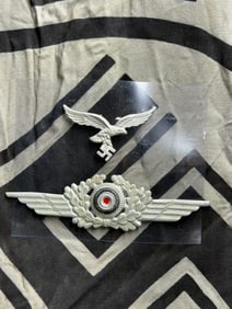 WW2 GERMAN SET OF EAGLE AND COCKADE FOR LUFTWAFFE VISOR CAP BY GES. GESCH.