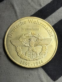 WW2 GERMAN ERWIN ROMMEL COMMEMORATIVE GOLD COIN