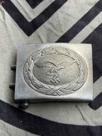 WW2 German Maker Marked Luftwaffe EM/NCO Belt Buckle in Aluminum RZM M34/2