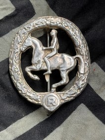 WW2 Third Reich German Horse Care Badge in silver - Lauer