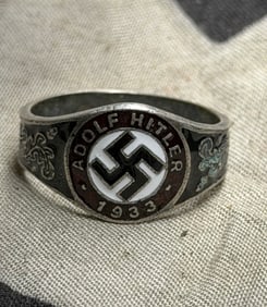 GERMAN WWII ADOLF HITLER 1933 ELECTIONS 800 SILVER RING