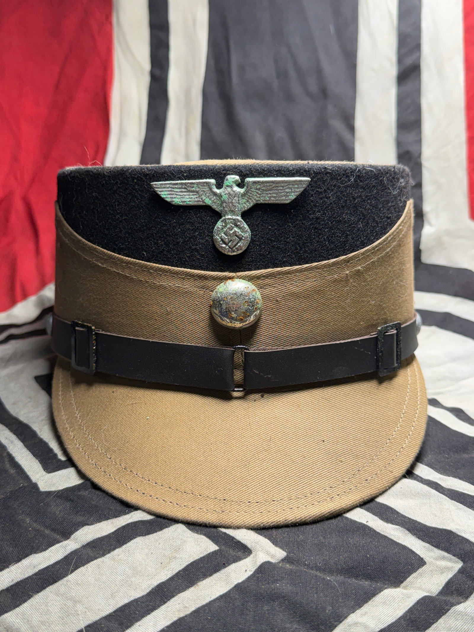 WW2 German SA (Brown Shirts) “Coffee Can?? SA-SCHAFTMUTZE (CAP) for SA-Sturmfuhrer Of The: WW2 German SA (Brown Shirts) “Coffee Can” SA-SCHAFTMUTZE (CAP) for SA-Sturmfuhrer Of The Niederrhein District With Schirm & Mittler 1939. SA Kepi with RZM Tag. It is fabricated in the heavier 
