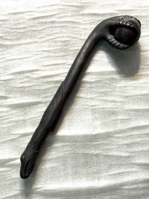 FULLY CARVED 1800'S NATIVE AMERICAN CHEROKEE INDIANS BALL IN EAGLES CLAW WAR CLUB