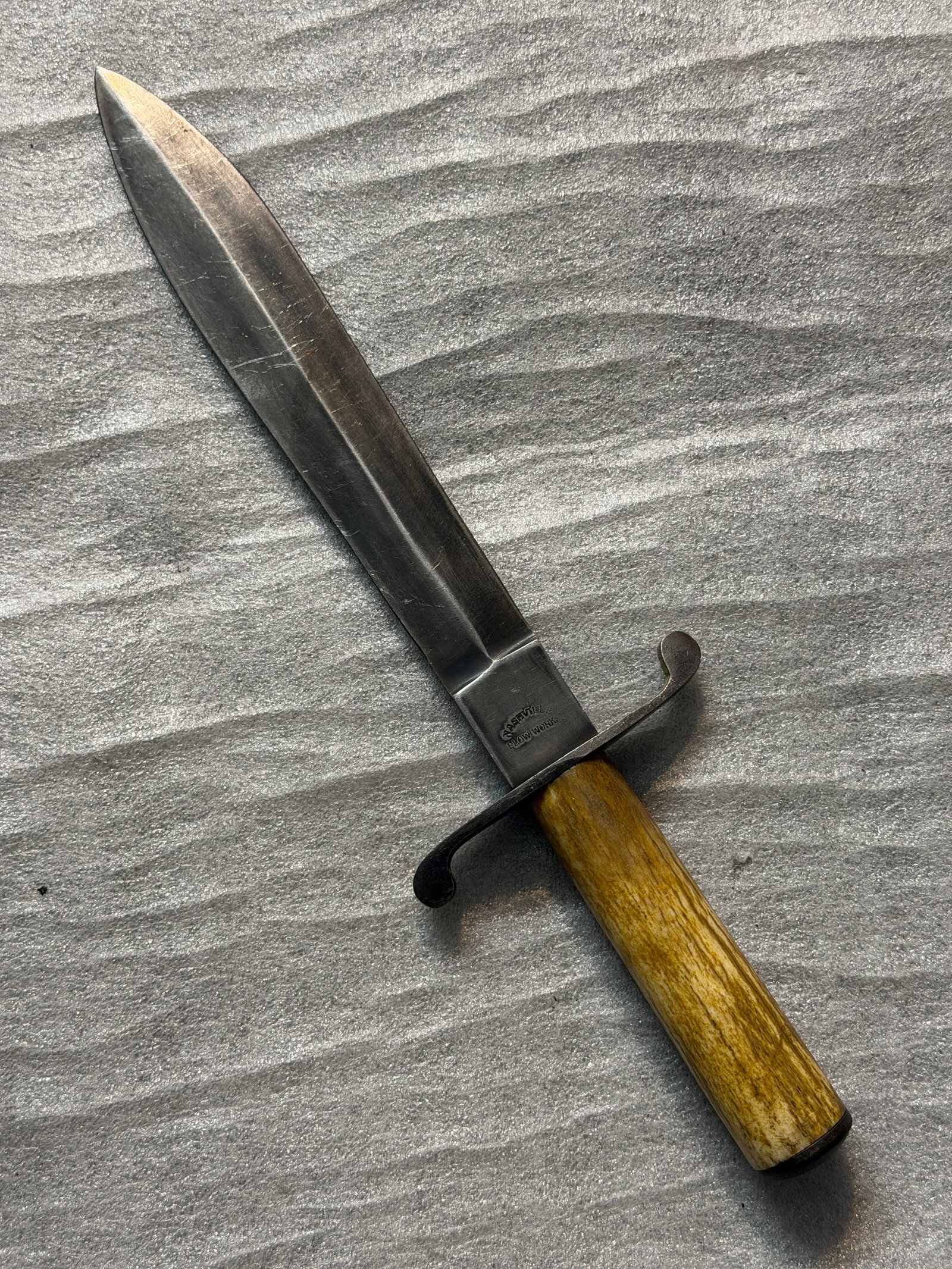 Rare Civil War Nashville Plow Works Bowie Knife - Tennessee Antebellum: Rare Nashville Plow Works Bowie Knife - Tennessee Antebellum/Civil War Era. Exceptional and historically significant Bowie knife manufactured by the Nashville Plow Works of Nashville, Tennessee. This 