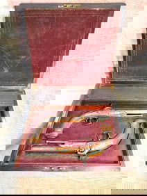 Pair of Percussion Dueling Pistols in Mahogany Case, English, circa 1840–1860