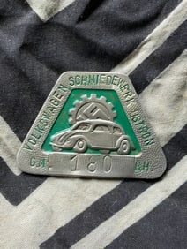 WW2 German Volkswagen Schmiedewerk Ustron Employee Badge