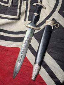 WW2 German Waffen SS Officer’s Dagger Model 1936 Engraved Meine Ehre heißt Treue By Carl Eickhorn