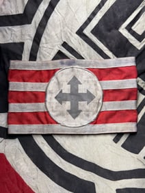 WW2 German Allied Troops Arrow Cross Party (Nyilaskeresztes Párt) Armband Hungary, ca. 1944–1945