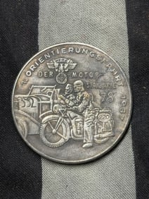 WW2 German NSKK Motor Rally Commemorative Medal 1st Orientation Drive, 1937 By C. Balmberger,