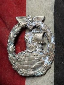 WW2 German Naval Auxiliary War Badge (Blockade Runner Badge) By JMME & SOHN, BERLIN