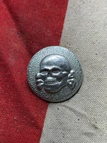 Totenkopf (Death’s Head) Cap Button WW2 Germany, SS Insignia, circa 1940