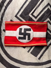RARE WW2 GERMAN NSDAP POLITICAL LEADER ARMBAND WITH RZM PAPER TAG
