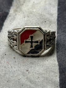 WW2 German Iron Cross Veteran’s Ring German Commemorative In 835 Silver