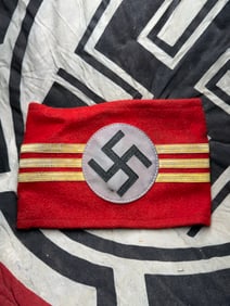 WW2 German NSDAP Official’s Armband (Hoheitsarmbinde mit Rangborten), ca. 1930s–1945 With RZM