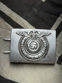 German WWII-Era Waffen SS Enlisted Man’s Belt Buckle (Stamped “B&N??)