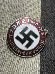 Nazi Party Regional Membership Badge (NSDAP Land O.F. Männerbewegung), WW2 Germany, circa