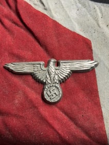 WWII German Waffen SS Aluminum Cap Eagle – National Emblem with Maker’s Mark