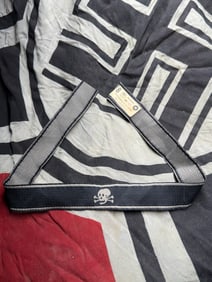 WW2 German Totenkopf SS Division Cuff Title With RZM Paper Tag